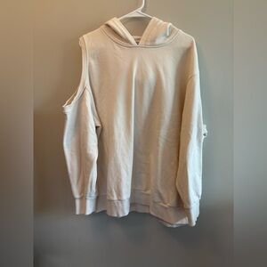 Future Collective‎ Men's Beige Cold Shoulder Hoodie Hooded Sweatshirt Size 1X
